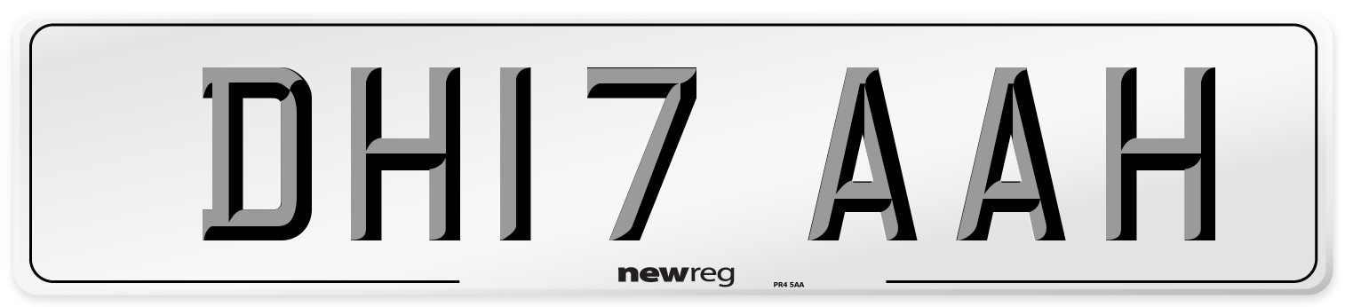 DH17 AAH Number Plate from New Reg